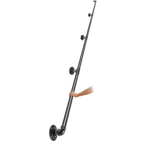 VEVOR Pipe Stair Handrail, 12FT Staircase Handrail, 440LBS Load Capacity Carbon Steel Pipe Handrail, Industrial Pipe Handrail with Wall Mount Sup